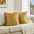 GIGIZAZA Decorative Throw Pillow Covers 16x16,Set of 2 Gold Square Couch Pillow Covers,Velvet Sofa Boho Cushion Pillows...