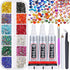 Rhinestones Adhesive Glue for Fabric, 2100Pcs 12 Color Craft Rhinestones Flatback with B7000 Glue Adhesive, Glass Gemstones with Tweezers for Craf...