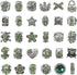 TOAOB 30pcs Green Large Hole European Beads Antique Silver Metal Rhinestone Rondelle Spacer Charms Beads Assortments for Bracelets Necklaces Jewel...