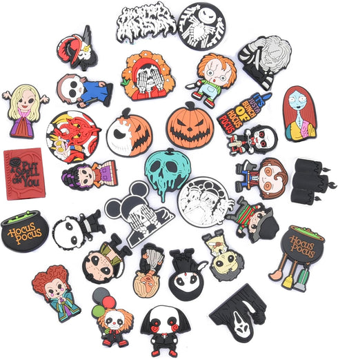 UNN Pack of Halloween Skull Shoe Charms Horrible Movie Shoes Decorations for Party Favor...