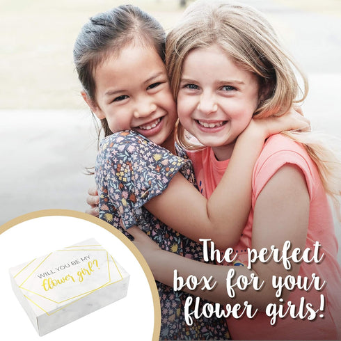 Pop Fizz Designs Flower Girl Proposal Box Set (2 Pack) | Marble Style...