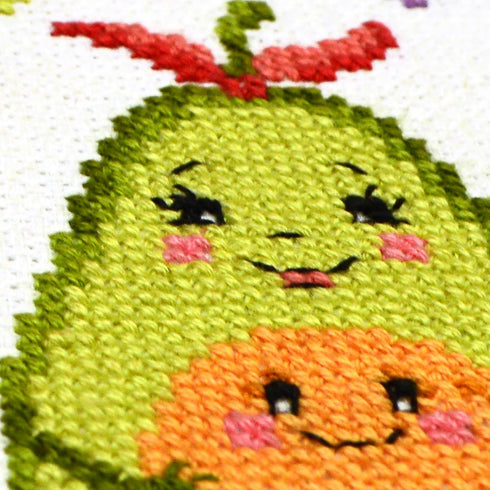 Povitrulya Counted cross stitch kit Mamacado - Embroidery set for DIY bookmark with 16 count blank Aida fabric, paper pattern and presorted floss...