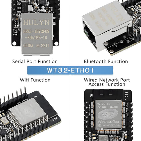 WT32-ETH01 Development Board Ethernet - ESP32 Development Board Module Embedded Serial Port to Ethernet 2.4GHz Wi-Fi & Bluetooth Dual-Mode Support...