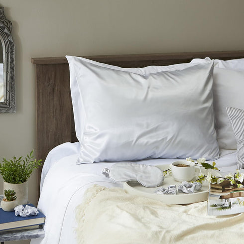 Bucky At Home Spa Collection, Silk-Like Satin Sleep Set, 5 Piece Set, Silver...