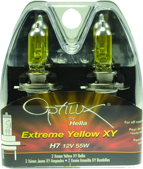 HELLA H71070702 Optilux XY Series H7 Xenon Yellow Halogen Bulbs, 12V, 55W 2 Pack...