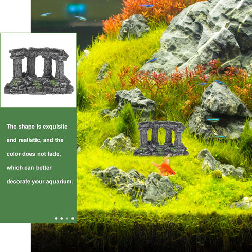 PRETYZOOM Resin Roman Column Ornament, Miniature Column for Aquarium Decorations, Aquarium Decorative Accessories, Fish Aquarium Rock Cave for Shr...