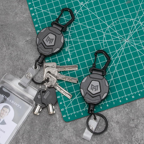 MNGARISTA 2-Pack Retractable Keychain, Heavy Duty Carabiner Badge Holder, Tactical ID Badge Reel with 31.5” Steel Retractable Cord, 8.0 oz...
