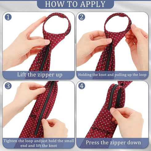 Geyoga 6 Pcs Zipper Ties for Boys Girls Men Women Teenagers Pre Tied Adjustable Blue Necktie Clip for School Uniform Graduation Business Wedding (...