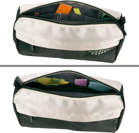 Five Star Pencil Pouch, Pencil Case, 9-Pocket Pouch, 4" x 8", Black/Grey (505600A-ECM)...