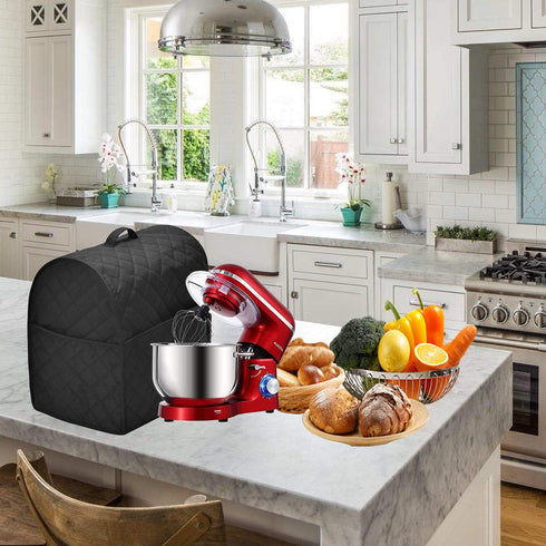 Stand Mixer Dust Cover with 3 Pockets Compatible with KitchenAid Tilt Head, Easy Cleaning?Can Ironable (Black, Fits for 4.5-Quart and All 5-Quart)...