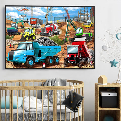 HUADADA Puzzles for Kids Ages 4-8, Construction Vehicles 100 Piece Puzzles for Kids Educational Jigsaw Puzzles Toys Gift for Boys and Girls Age 4,...