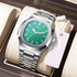 Men Silver Diamond Watch: Quartz Luminous Analog Watch Waterproof Wristwatch Stainless Steel Band Reloj with Gift Box & Removal Tool...
