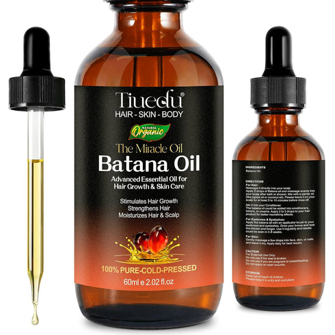 Batana Oil for Hair Growth, Natural Unrefined Batana Oil for Hair Growth, Nourish Scalp and Reduce Hair Loss Hair Oil, Batana Essential Oil for Ey...