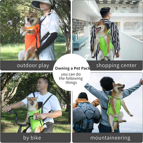 Pet Carrier Backpack Pets Out of Four Legs Shoulder Bag Travel Backpack Biking, Hiking,Out for a Walk Riding a Bike or Electric car/Breathable/Eas...