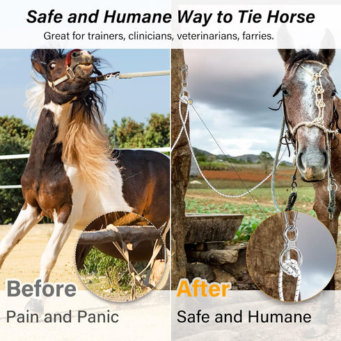 Horse Tie Ring, Horse tack and Supplies, Safe Horse Accessories,Horse Training Equipment with Eye Bolt,Quick snap,Humane Way Tie Ring,Prevent Hors...