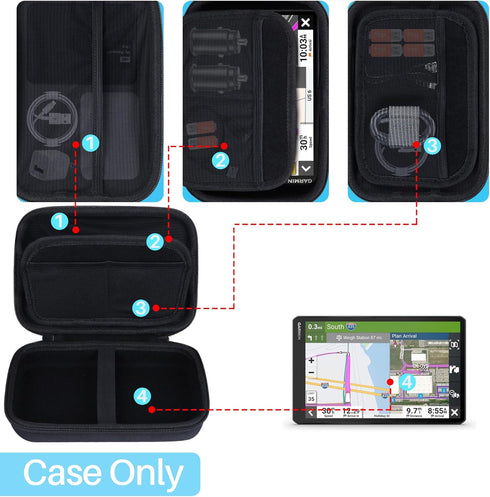 Hard Case Compatible with 5-7 Inch Garmin RV 780/785 RV Cam 795 dezl OTR700/OTR710/OTR610 Garmin DriveSmart 76/65/61/66/55 Garmin Drive 51/52/53 G...