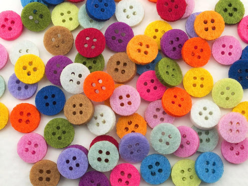 Summer-Ray 500 Multi Colored Felt 4-Eye Buttons...