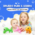 Dinosaur Bath Toys No Holes, Mold Free Baby Bath Toys for Toddlers 1-3, Dino Bath Toys for Tub,Beach,Pool, BPA-Free, Dishwasher-Safe, Infant Batht...