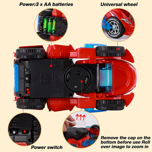 Dinosaur Toys for Kids 3-5: Transforming Dinosaur Car Toy with Light Music for Toddlers 1 2 3 4 5 Year Old Boys Girls - Dino Transformer Toys Cars...