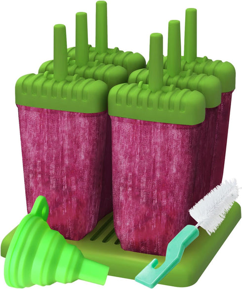 Popsicles Molds, Ozera Set of 6 Reusable Ice Pop Molds Cream Molds Easy Release Popcical Molds Popsicle Maker Molds for Homemade Popsicles With Fu...