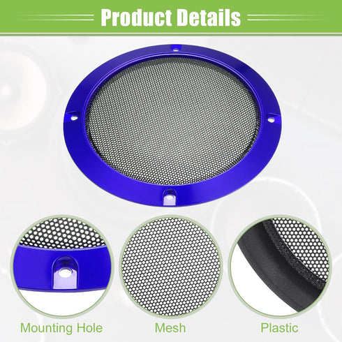 ACROPIX Universal 5" Car Speaker Grills Cover Mesh Round 5 Inch Audio Speaker Subwoofer Guard Protector Case with Mounting Screws Iron Blue - Pack...