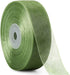 1 Inch Wide 50 Yards Green Sheer Chiffon Ribbon Organza Ribbon for Gift Wrapping (Green)...