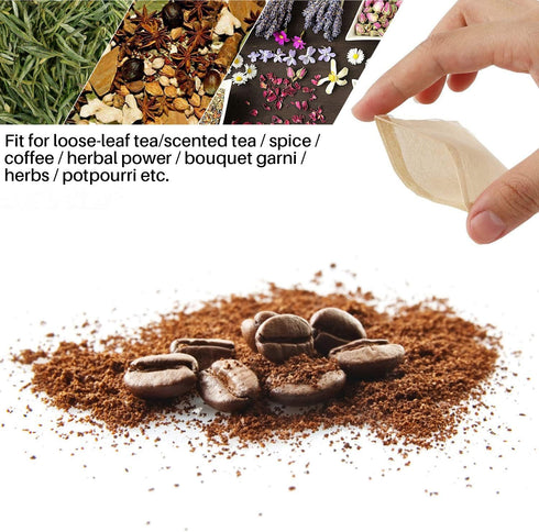 300PCS Tea Filter Bags, Disposable Paper Tea Bag with Drawstring Safe Strong Penetration Unbleached Paper for Loose Leaf Tea and Coffee?5x6CM)...