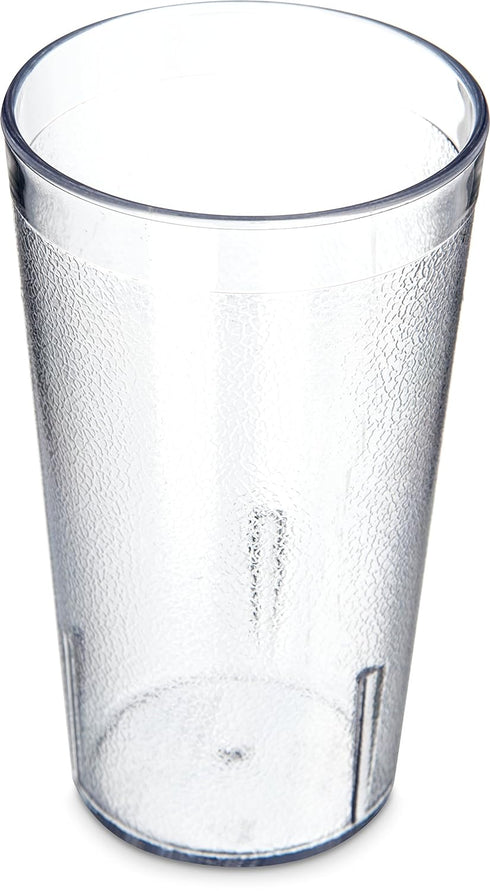 Carlisle FoodService Products Stackable Tumbler with Pebbled Exterior for Restaurants, Cafeterias, And Fast Food, Plastic, 12 Ounces, Clear, (Pack...