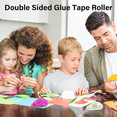 Double Sided Tape Glue Runner, Adhesive Roller Scrapbook Runner Tape for Crafts, Cards and Scrapbooking, 0.3 inch by 360 Inch 6 Pack (Multicolor4 ...