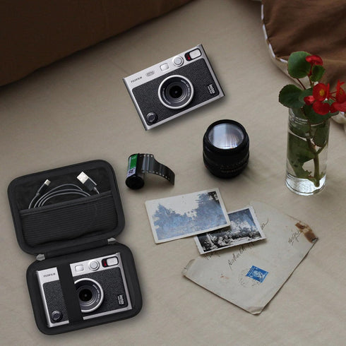Hard Carrying Case for Fujifilm Instax Mini EVO Instant Camera, Instax Mini Printer Travel Storage Case with Mesh Pocket Can Store USB Cables, Fil...