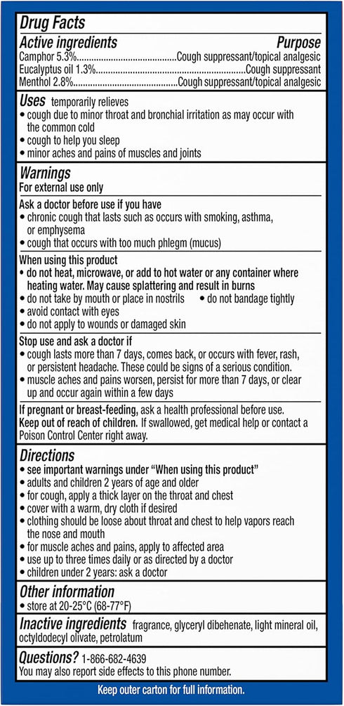 Delsym No Mess Vapor Roll-On Cough Suppressant & Topical Analgesic 1.76 oz with Camphor, Eucalyptus Oil, Menthol, Adults & Kids, Maximum Strength...