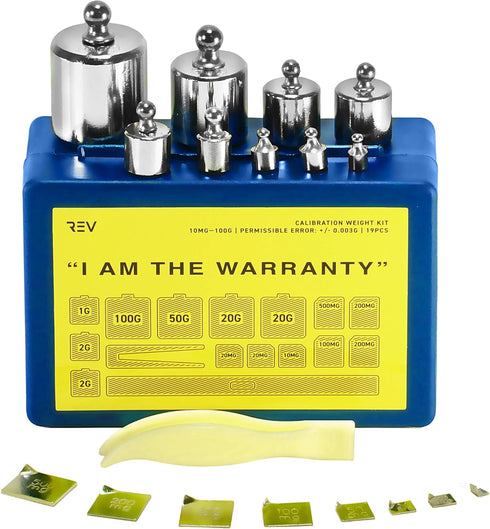 19 pcs Calibration Weight Set 100g – 10mg With Tweezers And Presentation Box For Accurate Precision Balancing Of Digital, Jewellery, Diamond, Pock...
