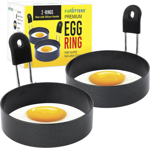 Egg Rings, 3.5'', Nonstick, Professional and Large, Stainless Steel Omelet/Egg Rings For Frying Eggs and Egg Mcmuffins, Egg Mold For Breakfast, Mi...