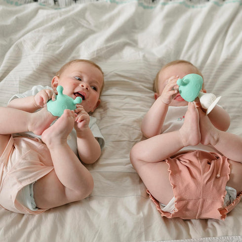 Nuby Super Soft Silicone Teether with Suction Base - Visually Stimulating and Easy to Grasp Toy for Baby Teething Relief - 3+ Months...