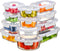 FineDine 24 Piece Glass Storage Containers with Lids - Leak Proof, Dishwasher Safe Glass Food Storage Containers for Meal Prep or Leftovers, White...