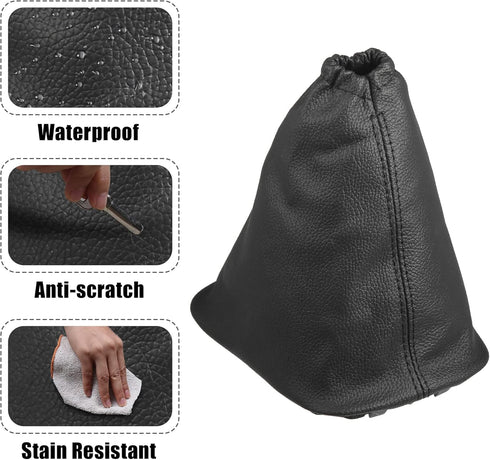 X AUTOHAUX Shift Boot Cover Gear Shift Knob Handbrake Gaiter Boot PU Leather for Toyota Corolla Ex 1998-2009...