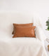 Faux Leather Lumbar Throw Pillow Cover 12x20 Decorative Bedroom Living Room Modern Boho Accent Rectanglar Cognac Brown Small Cushion Case for Bed ...