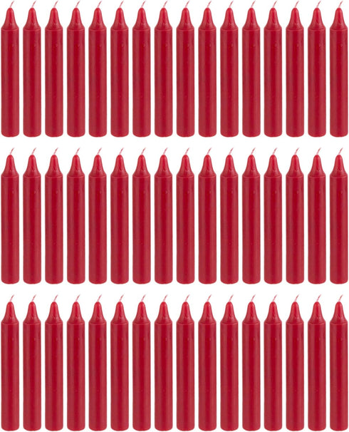 Mega Candles 48 pcs Unscented Straight Red Taper Candles, Hand Poured Wax Candle 5 Inch x 3/4 Inch, Home Décor, Wedding Receptions, Centerpieces, ...