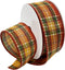 Morex Ribbon Wired Linen Harvest Plaid Ribbon, 1.5 inch by 10 yards, Orange, 7794.40/10-62020...