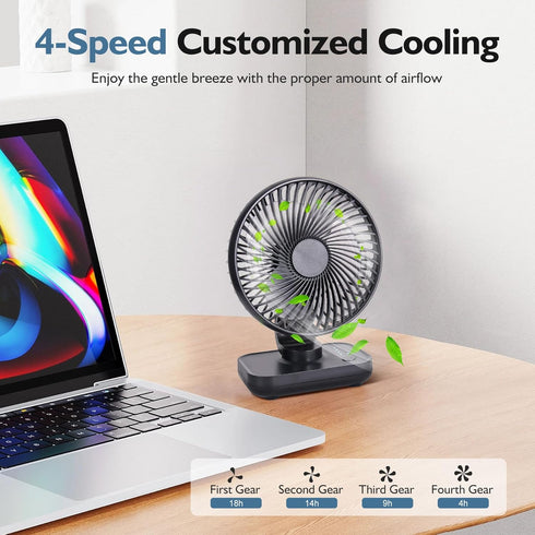Small Oscillating Fan 3600mAh, Battery Operated Fan,Rechargeable Fan,Small battery powered fan ,Small fan, Oscillating Fan,Dual Adjustable Angle D...