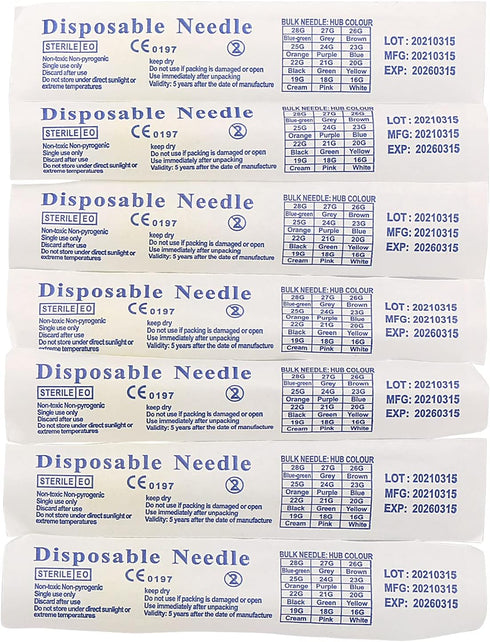 100 Pack 23 Gauge 1IN Lab Accessories,Individually Sealed Supplies...