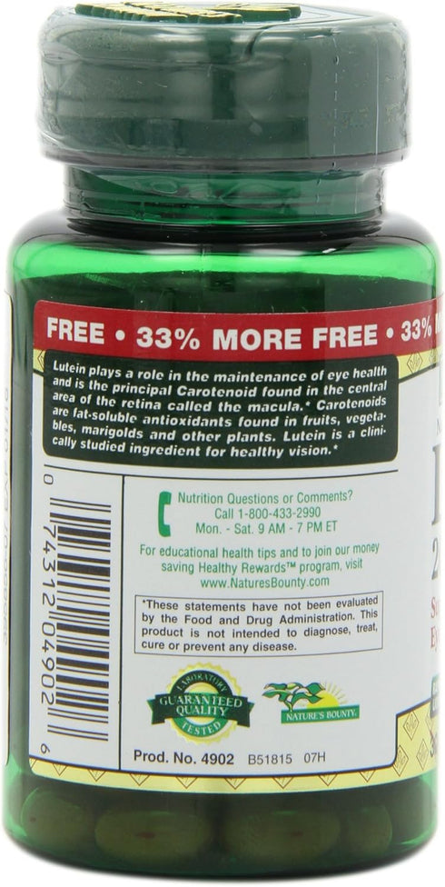 Nature's Bounty Lutein 20 mg 40 Softgels (Pack of 2)...