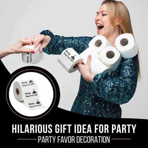 30th Birthday Decorations Toilet Paper for Men & Women - Funny Design Novelty Great Hilarious Gag Laugh - Eco-Friendly, Ultra Soft & Comfortable -...