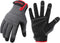 DULFINE Flex Grip Mechanic Work Gloves for Men,Black and Red Utility Safety Working Gloves Touch Screen,Excellent Grip,Ideal for Working on Cars a...