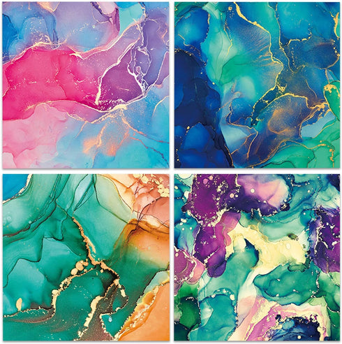 Scrapbook Paper, 24 Sheets Craft Scrapbooking Paper Pad 6x6 Marbel Desgin Single-Side Printing Junk Journal Cardstock Paper Supplies for Card Maki...