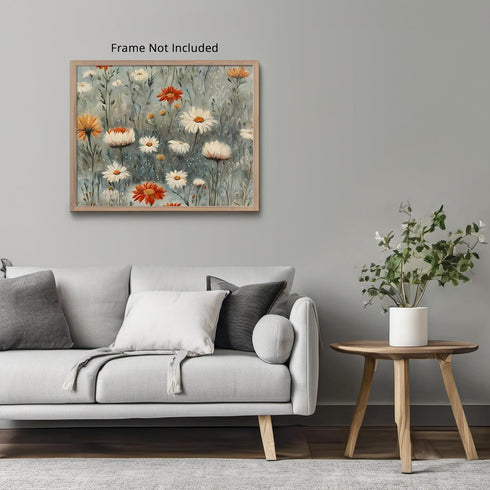 Posterizer 1 pcs-snowy winter flowers scene in oil painting style-7-Landscape & Nature Art-Floral & Botanical Art- Dining Room Decor- unframed wal...
