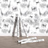 Peel and Stick Wallpaper Giraffe and Elephant Black/White Wallpaper for Kids Room Forest Animals Wallpaper Vintage Contact Paper Nursery Wallpaper...