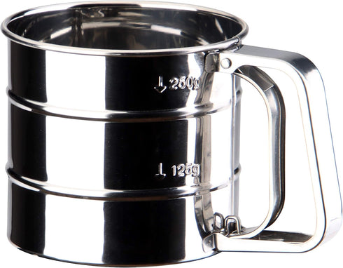 2.5 Cup Flour Sifter, Semi Automatic Small Baking Sieve, Stainless Steel, Fine Mesh Sieve Flour Duster...