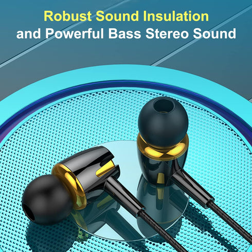 6Pack Earbuds Headphones Wired with Microphone?in-ear Earbuds,Noise Isolating,Powerful Heavy Bass, Earphones Compatible with iPhone, iPod, iPad, M...