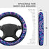 4 Pieces Mandala Purple Lotus Steering Wheel Cover Set with 2pcs Car Cup Coasters & Quarter Keyring, Cute and Fashionable Non-Slip Purple Steering...